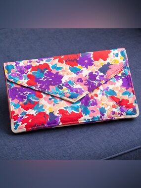 Forever 21 Floral Oversized Envelope Clutch Wallet 12x7.5 NWT Pink Multi